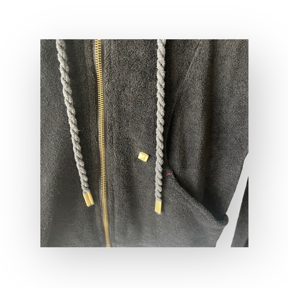 Y2K: new Kritik  Nola Terry Juicy Zipper Kangaroo Pocket  Hoodie  Black  L  - Picture 13 of 16